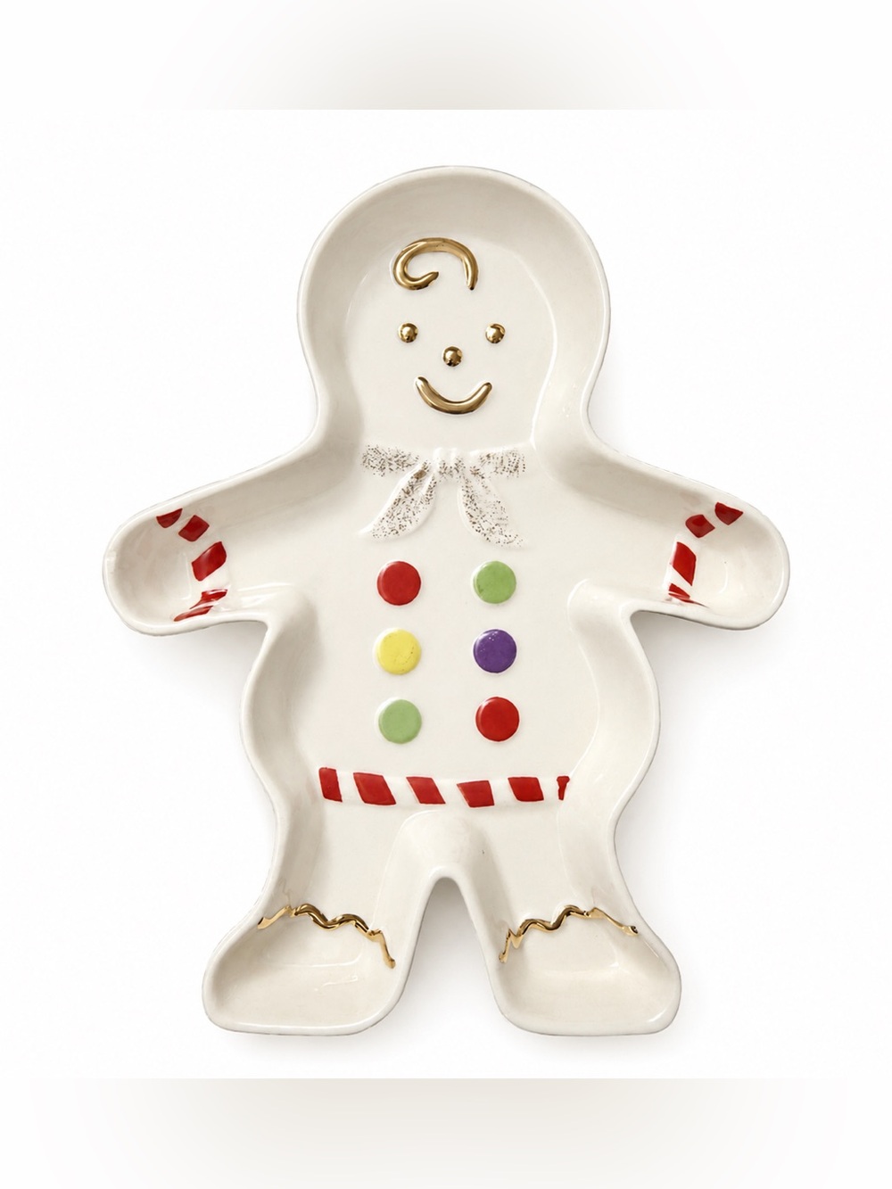 Vintage LENOX Gingerbread Man Boy 8.25" Candy Dish 829713 Preowned